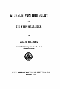 Cover image: Wilhelm von Humboldt und die Humanitätsidee 2nd edition 9783112331217