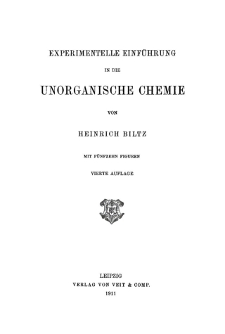 Immagine di copertina: Experimentelle Einführung in die unorganische Chemie 4th edition 9783112332634