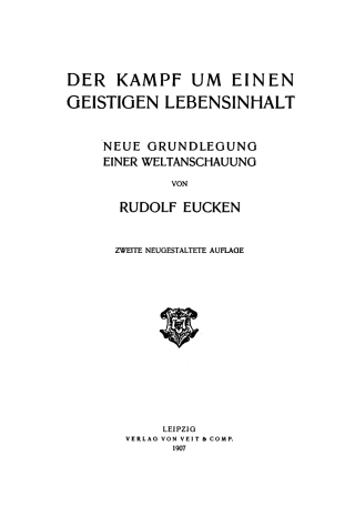 Omslagafbeelding: Der Kampf um einen geistigen Lebensinhalt 2nd edition 9783112332672