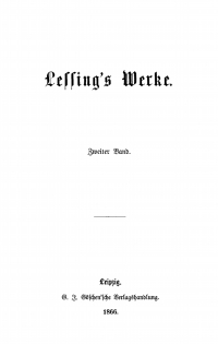 Imagen de portada: G. E. Lessing: Lessing’s Werke. Band 2 1st edition 9783112334232