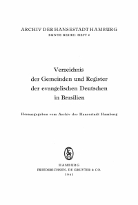 Cover image: Verzeichnis der Gemeinden und Register der evangelischen Deutschen in Brasilien 1st edition 9783112336656