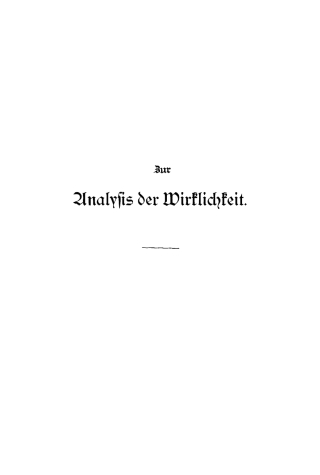 Cover image: Zur Analysis der Wirklichkeit 3rd edition 9783112339114