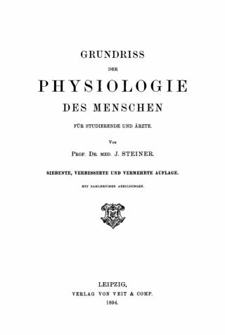 Cover image: Grundriss der Physiologie des Menschen 7th edition 9783112339176