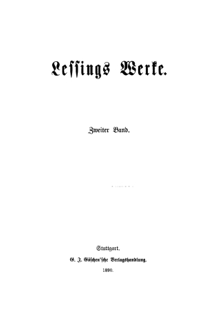 صورة الغلاف: G. E. Lessing: Lessing’s Werke. Band 2 1st edition 9783112345115