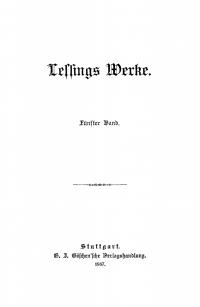 Immagine di copertina: G. E. Lessing: Lessings Werke. Band 5 1st edition 9783112345535