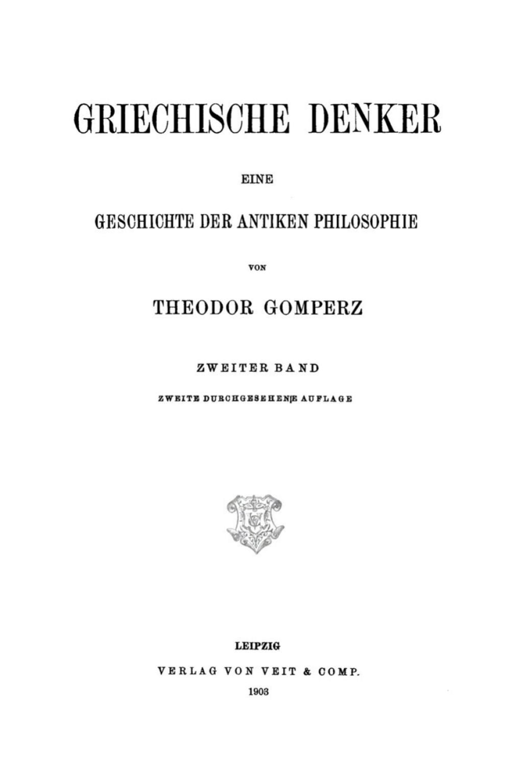 ISBN 9783112348598 product image for Theodor Gomperz: Griechische Denker. Band 2 - 2nd Edition (eBook) | upcitemdb.com