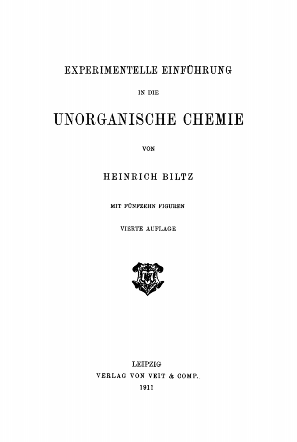 Experimentelle Einführung unorganische Chemie 4th Edition