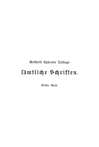 Imagen de portada: Gotthold Ephraim Lessing: Gotthold Ephraim Lessings Sämmtliche Schriften. Band 3 3rd edition 9783112351918