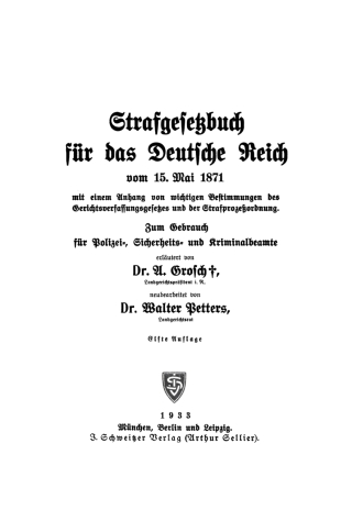 Omslagafbeelding: Strafgesetzbuch für das Deutsche Reich vom 15. Mai 1871 11th edition 9783112352571