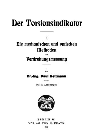 Imagen de portada: Die mechanischen und optischen Methoden Verdrehungsmessung 1st edition 9783112355879