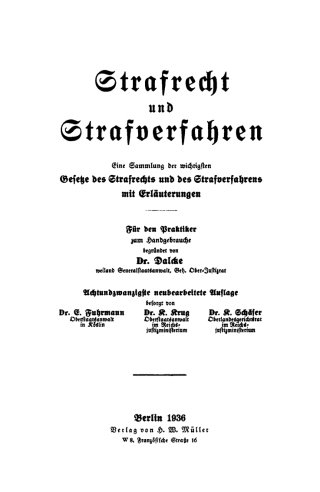 Cover image: Strafrecht und Strafverfahren 28th edition 9783112357637