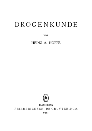 Cover image: Drogenkunde 1st edition 9783112357934
