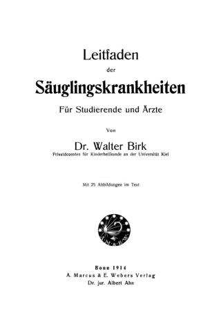 Cover image: Leitfaden der Säuglingskrankheiten 1st edition 9783112358771