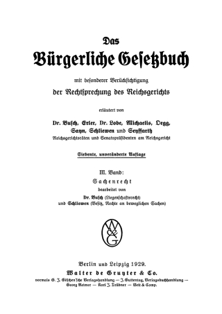 Imagen de portada: Sachenrecht 7th edition 9783112361535