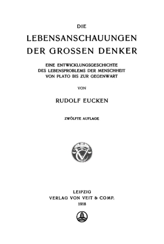 Cover image: Die Lebensanschauungen der grossen Denker 12th edition 9783112361993