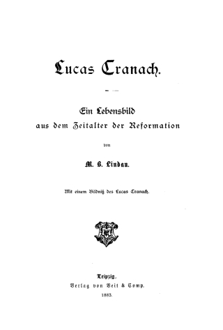 Cover image: Lucas Cranach 1st edition 9783112362150