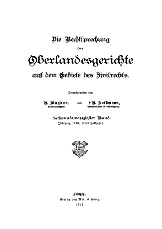 Imagen de portada: Jahrgang 1913, Halbjahr 1. 1st edition 9783112365717