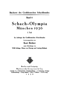 Cover image: Schach-Olympia München 1936, Teil 1 1st edition 9783112368152