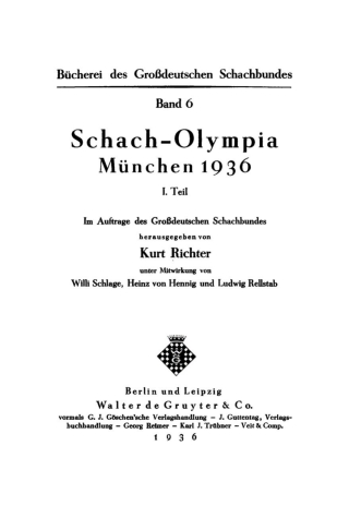 Cover image: Schach-Olympia München 1936, Teil 1 1st edition 9783112368152