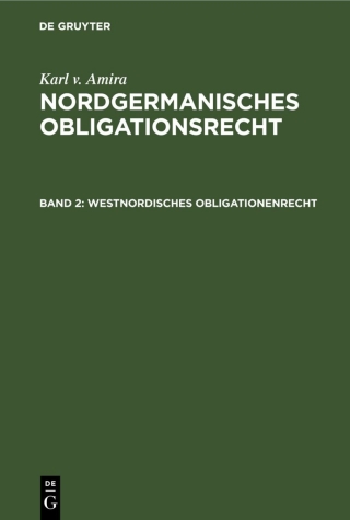 Imagen de portada: Westnordisches Obligationenrecht 1st edition 9783112370018