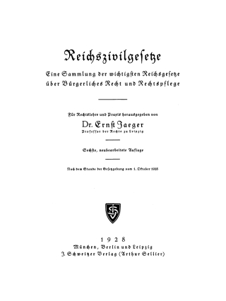 Imagen de portada: Reichszivilgesetze 6th edition 9783112371374