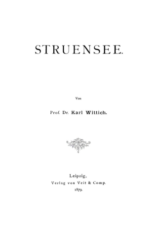 Imagen de portada: Struensee 1st edition 9783112371619
