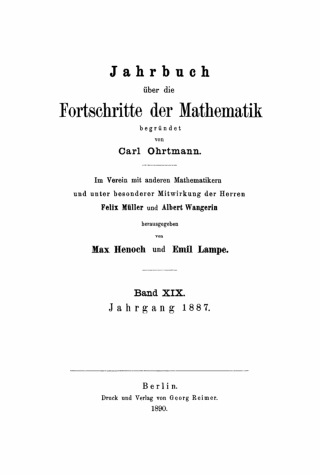 Cover image: Jahrgang 1887 1st edition 9783112373194