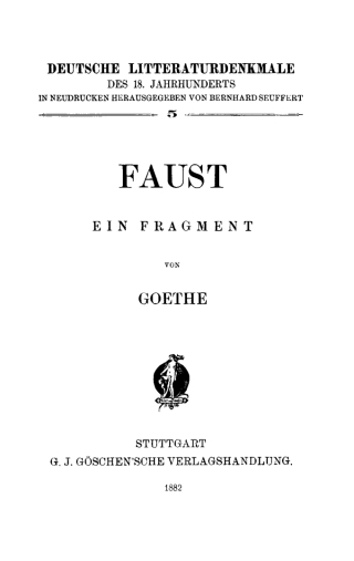 Cover image: Faust 1st edition 9783112373910