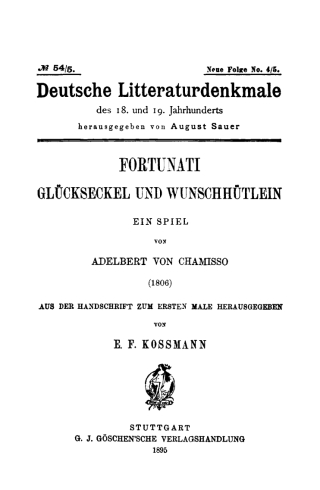 Cover image: Fortunati, Glückseckel und Wunschhütlein 1st edition 9783112373996