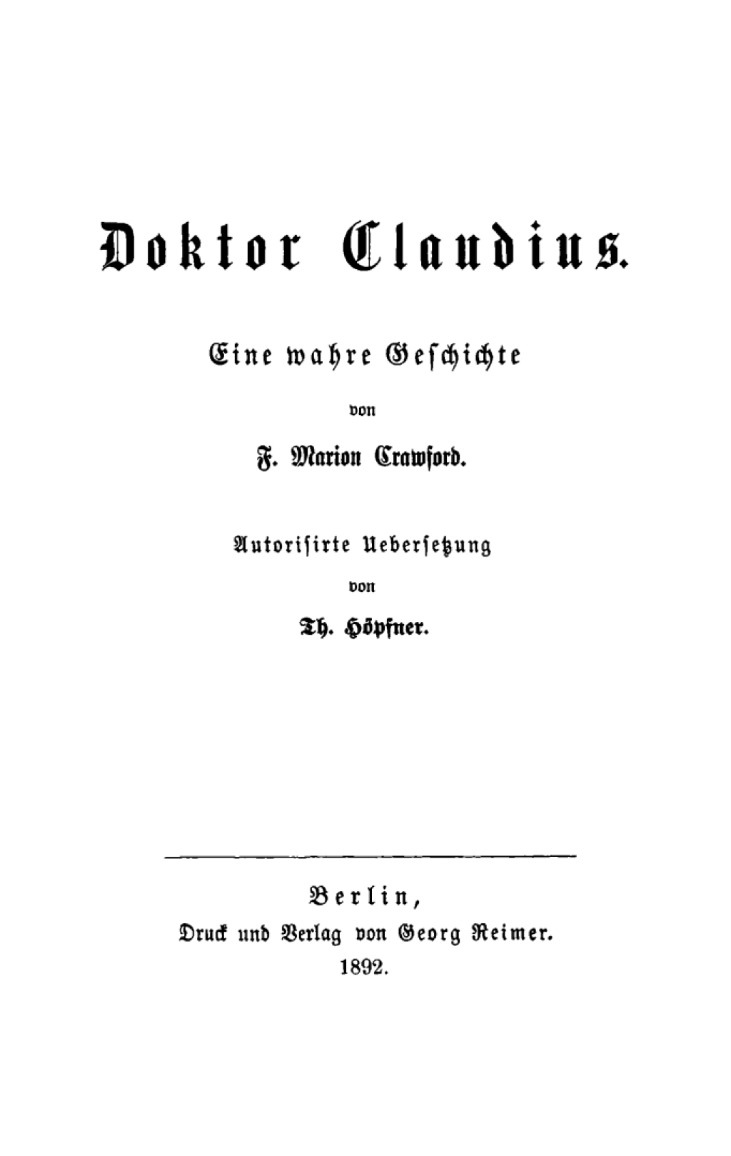 Doktor Claudius  1st Edition eBook