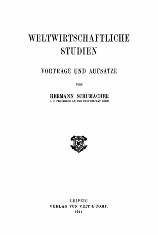 Cover image: Weltwirtschaftliche Studien 1st edition 9783112379134