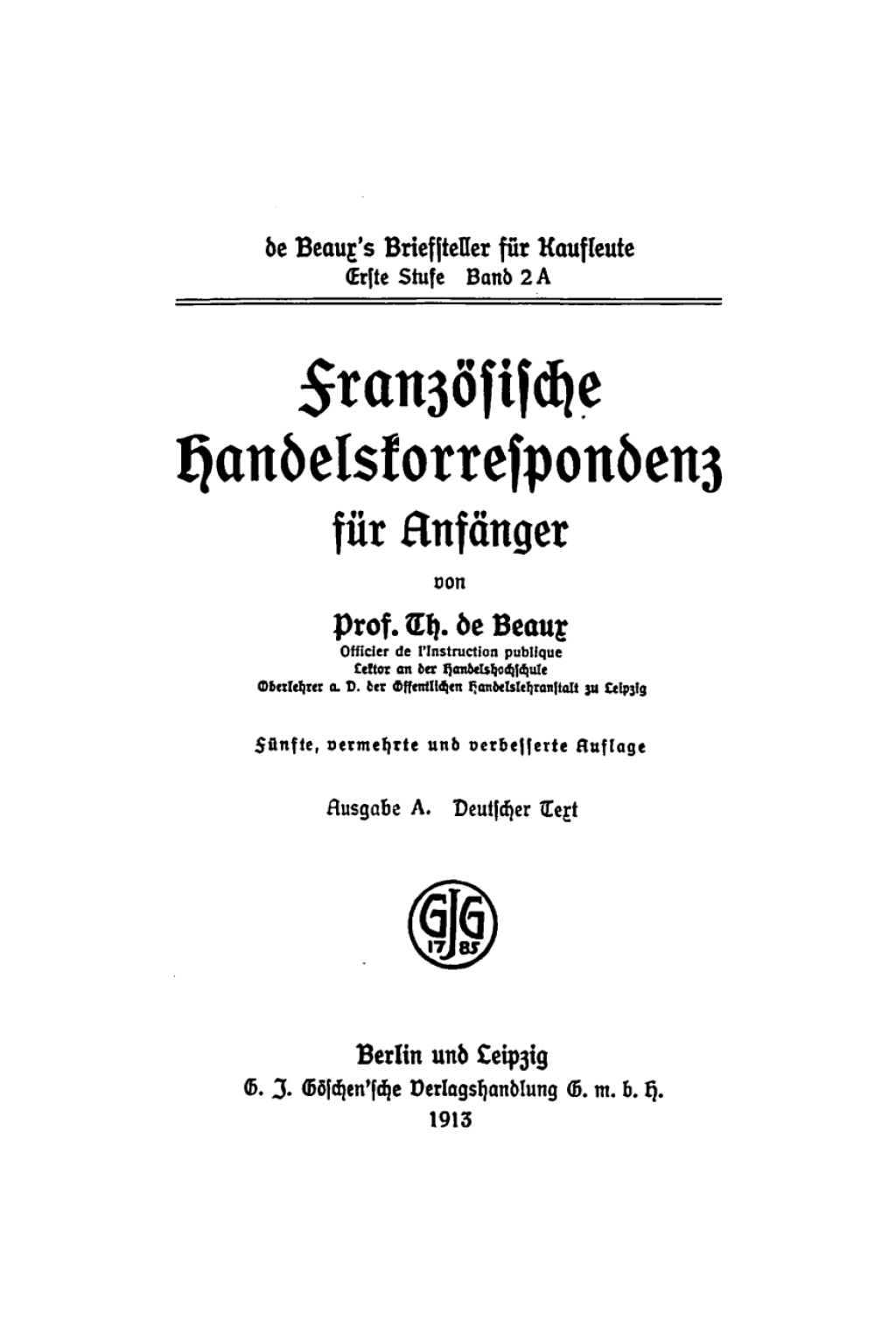 Französische Handelskorrespondenz für Anfänger 5th Edition