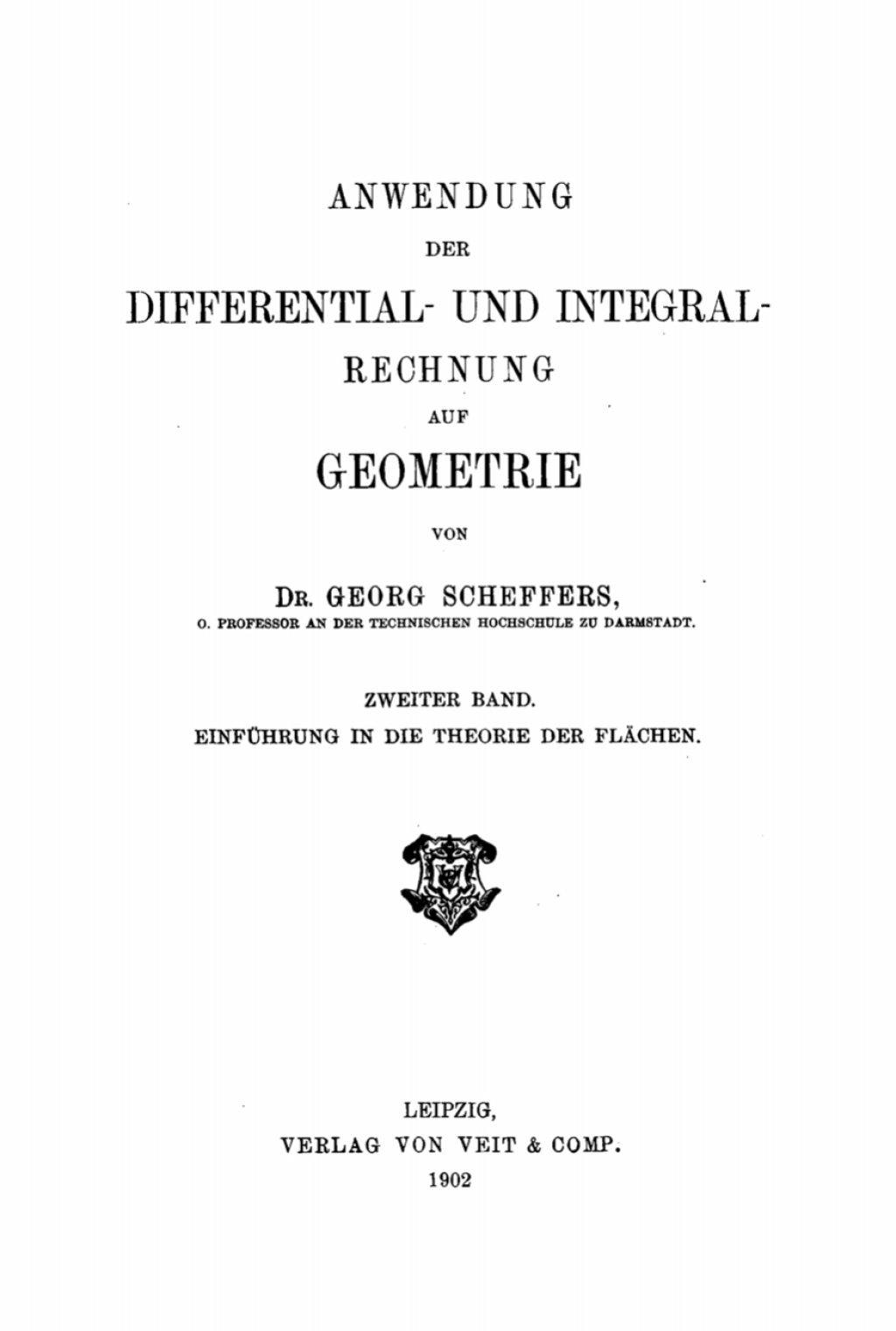 Einführung in die Theorie der Flächen 1st Edition