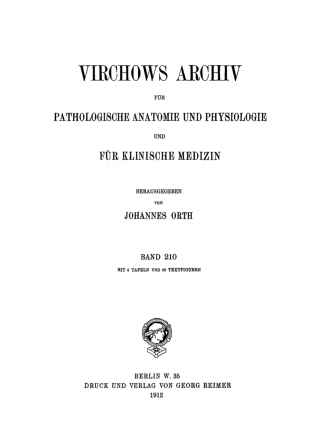Cover image: Rudolf Virchow: Archiv für pathologische Anatomie und Physiologie und für klinische Medicin. Band 210 1st edition 9783112386651
