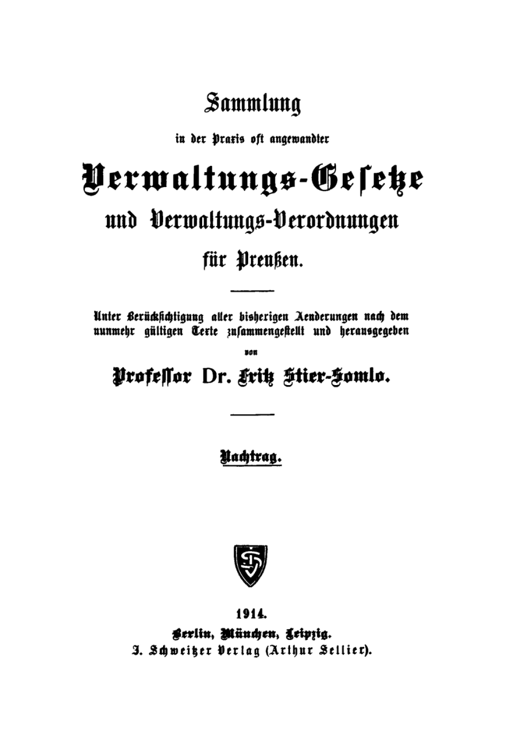 Nachtrag 1st Edition