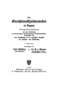 صورة الغلاف: Das Gerichtsvollzieherwesen in Bayern 3rd edition 9783112396896