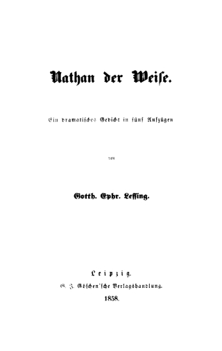 Cover image: Nathan der Weise 1st edition 9783112397237