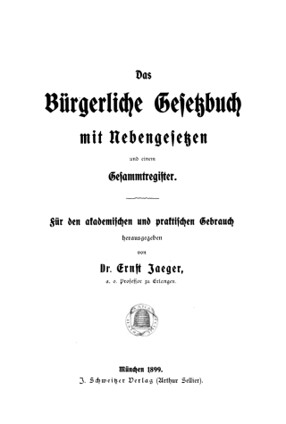 Cover image: Das Bürgerliche Gesetzbuch mit Nebengesetzen und einem Gesammtregister 1st edition 9783112407394