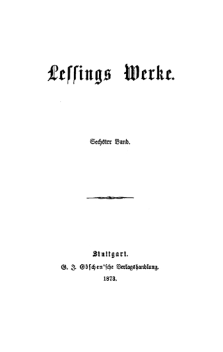Cover image: G. E. Lessing: Lessing’s Werke. Band 6 1st edition 9783112409251