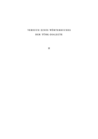 صورة الغلاف: Wilhelm Radloff: Versuch eines Wörterbuches der Türk-Dialecte. Band 2 1st edition 9783112415733