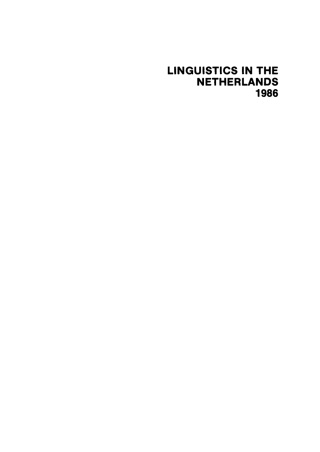 Immagine di copertina: Linguistics in Netherlands 1st edition 9783112419496