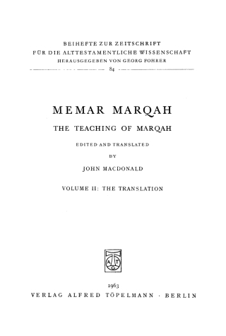 Imagen de portada: Memar Marqah 1st edition 9783112421475