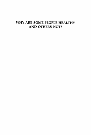 Titelbild: Why Are Some People Healthy and Others Not? 1st edition 9783112421611