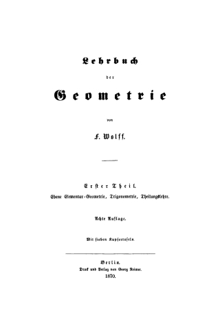 Imagen de portada: Ebene Elementar-Geometrie, Trigonometrie, Theilungslehre 8th edition 9783112423639