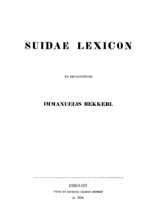 Imagen de portada: Suidae Lexicon 1st edition 9783112424513