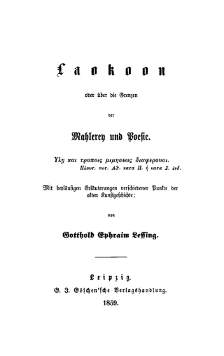 Imagen de portada: Laokoon oder über die Grenzen der Mahlerey und Poesie 1st edition 9783112425671