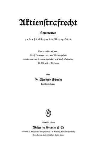 Imagen de portada: Aktienstrafrecht 1st edition 9783112427118