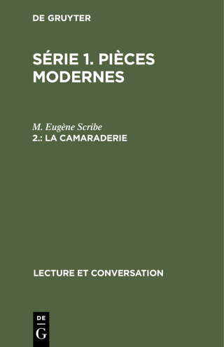 Imagen de portada: La Camaraderie 1st edition 9783112431313
