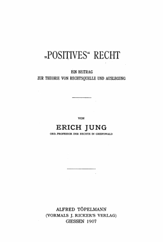 Cover image: “Positives” Recht 1st edition 9783112432419