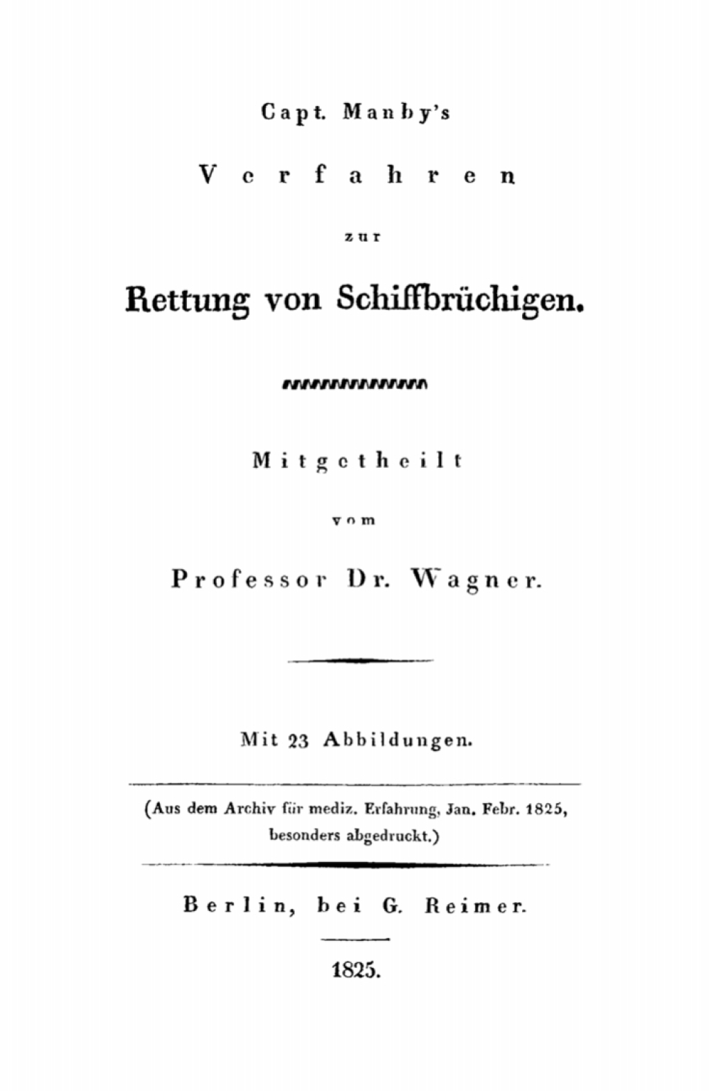 Capt. Manby’s zur Rettung von Schiffbrüchigen 1st Edition